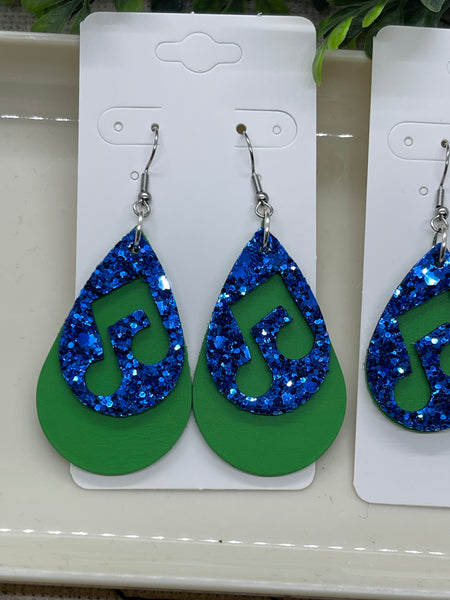 Band Choir Music Note Layered Leather Earrings