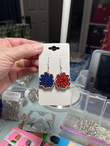 Pom-pom Shaped Engraved Wood Earrings