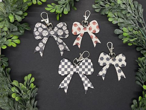 Sports Print Bow Shaped Bag Charms