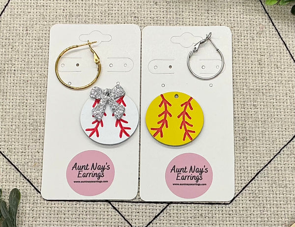 Baseball or Softball Build Your Own Earrings