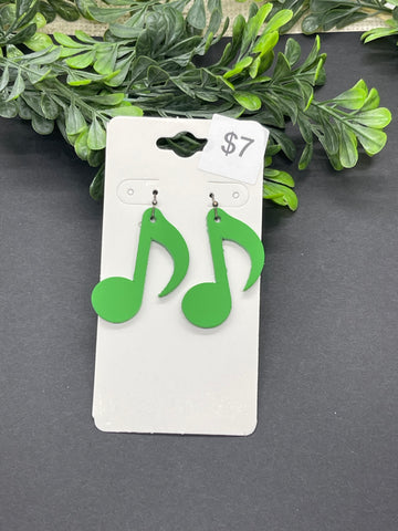 Music Note Shaped Leather Earrings