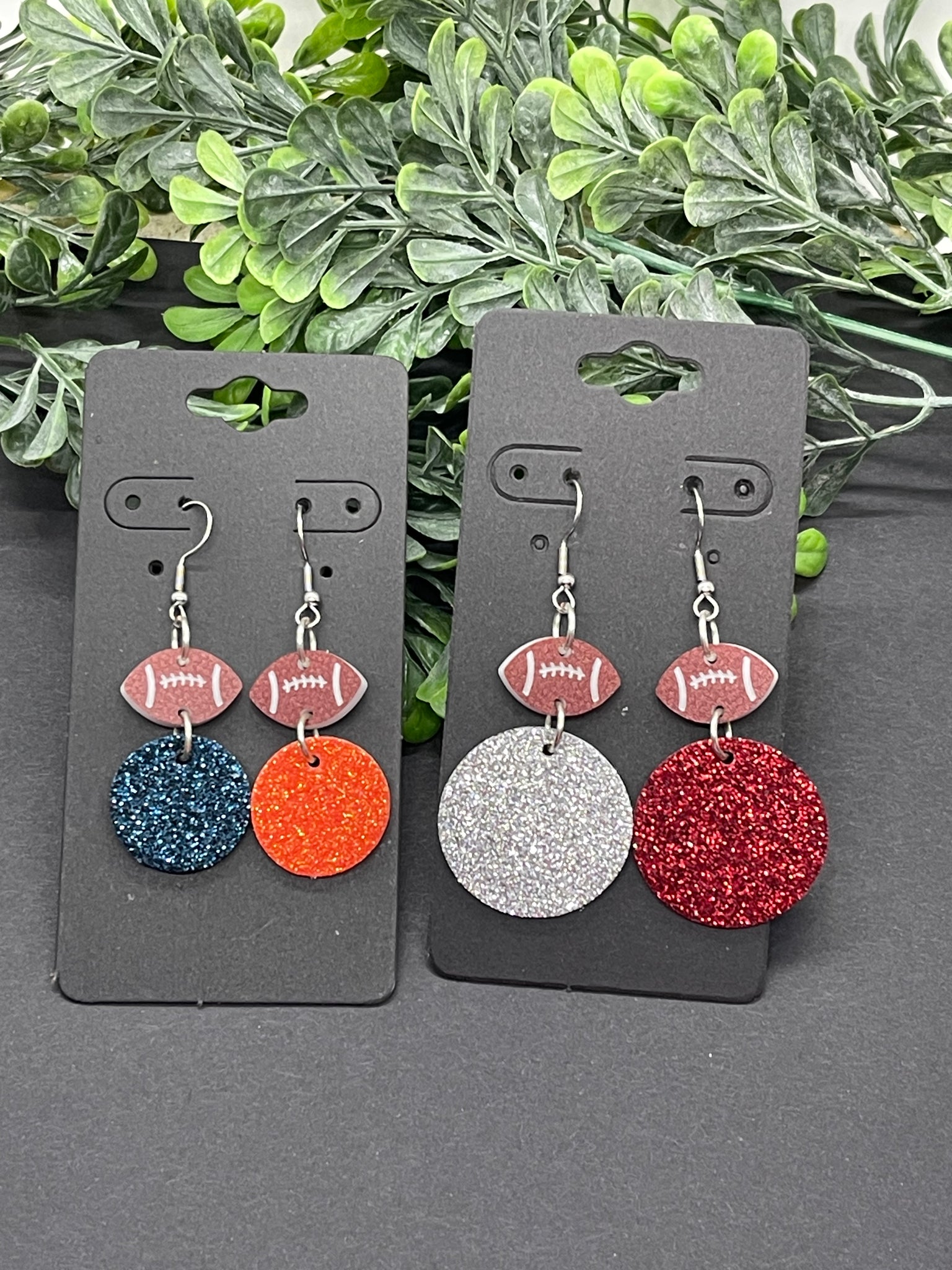 Acrylic Football Soccer and Volleyball Team Colors Earrings