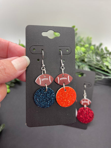 Acrylic Football Soccer and Volleyball Team Colors Earrings