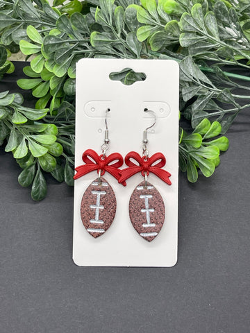 Football and Bow Earrings
