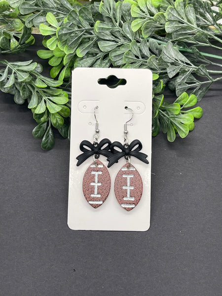 Football and Bow Earrings