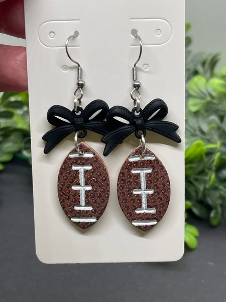 Football and Bow Earrings