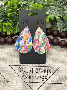 Confetti Print Leather Earrings