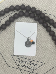 "Happy Halloween" Silver Charm Necklace
