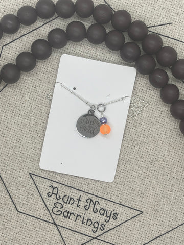 "trick or treat" Silver Charm Necklace