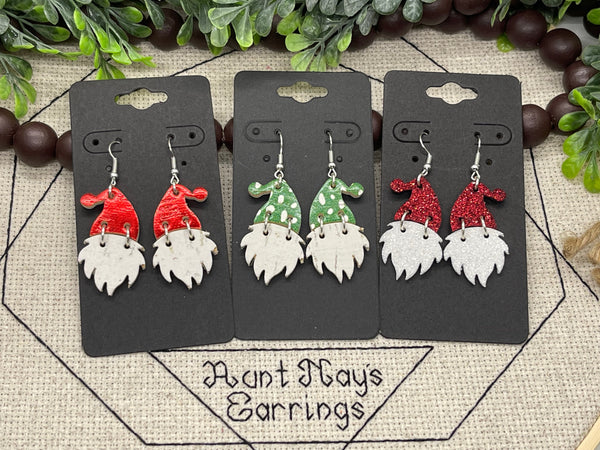 Little Santa Hat Gnome Earrings