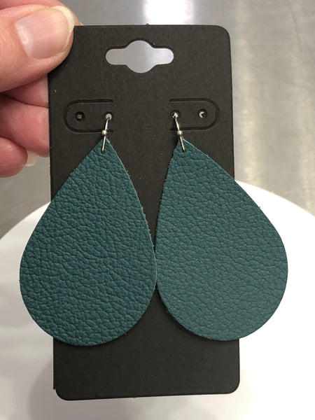 Dark Teal Green pebbled leather