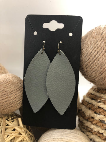 Gray leather earrings