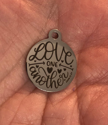 "Love One Another" Silver Charm Necklace