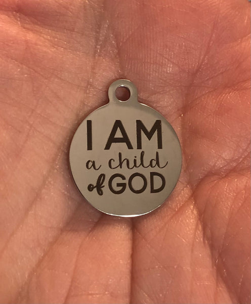 "I am a Child of God" Silver Charm Necklace