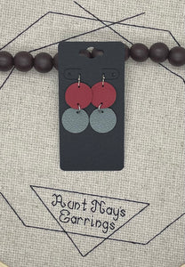 Double Stacked Circle Team or School Color Earrings