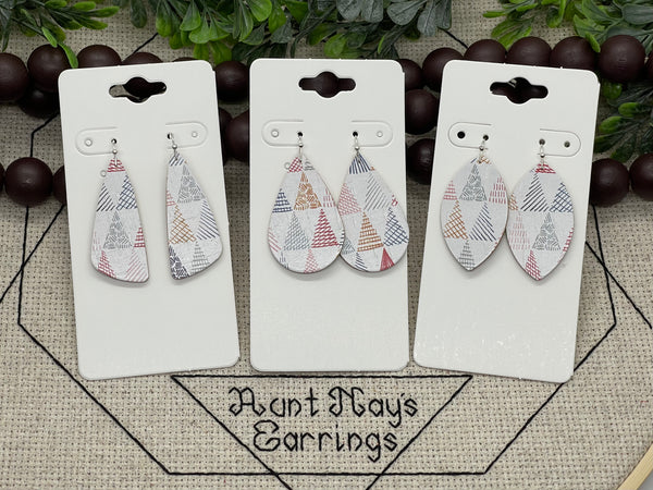 Triangle Print Leather Earrings